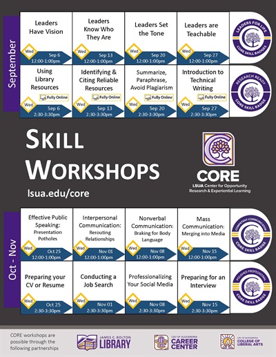CORE Skill Badge Workshops Calendar