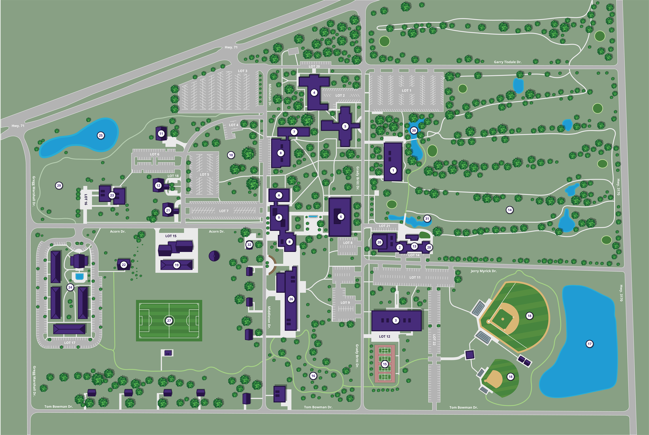 Lsu Campus Map With Building Names