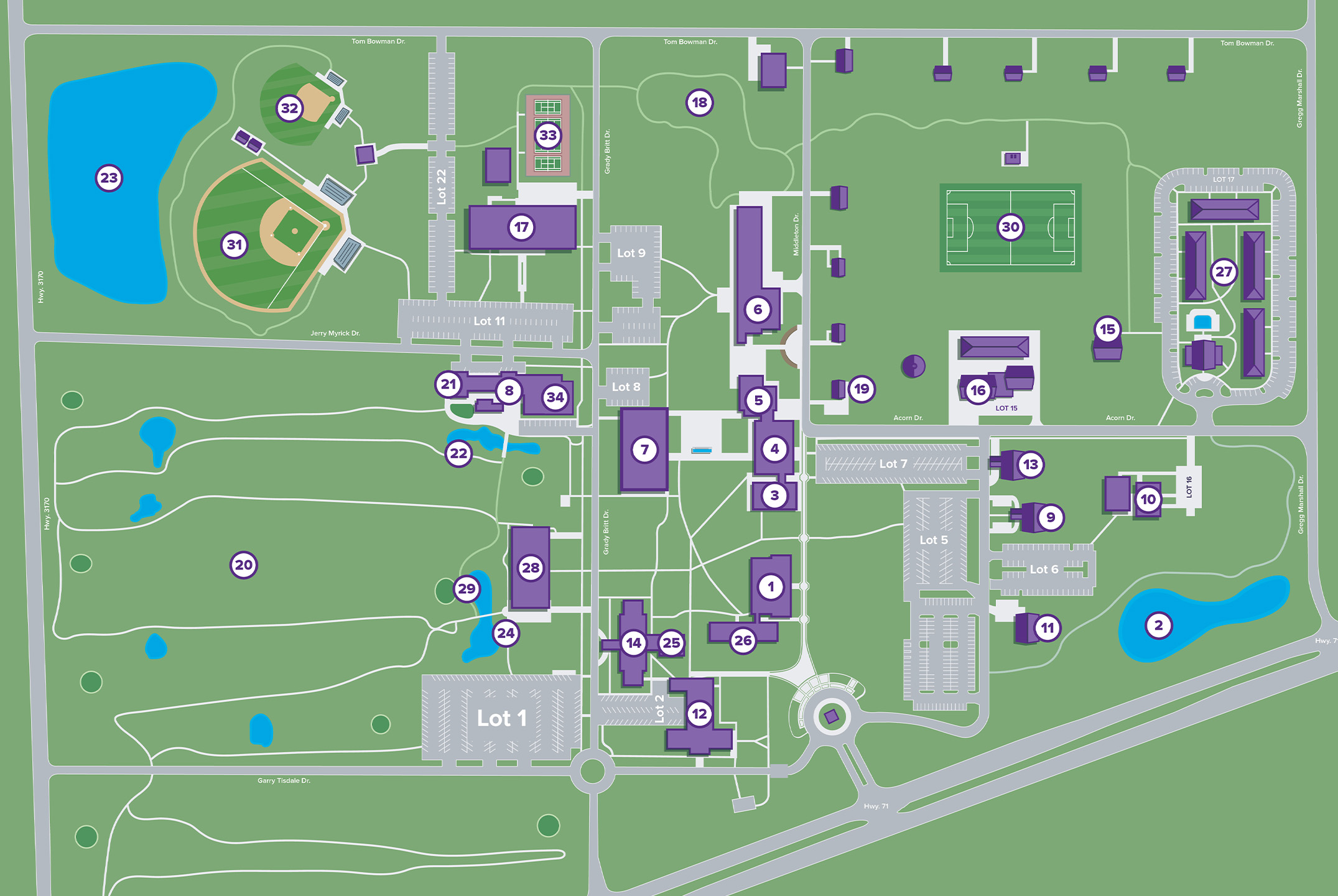 LSUA Campus Map
